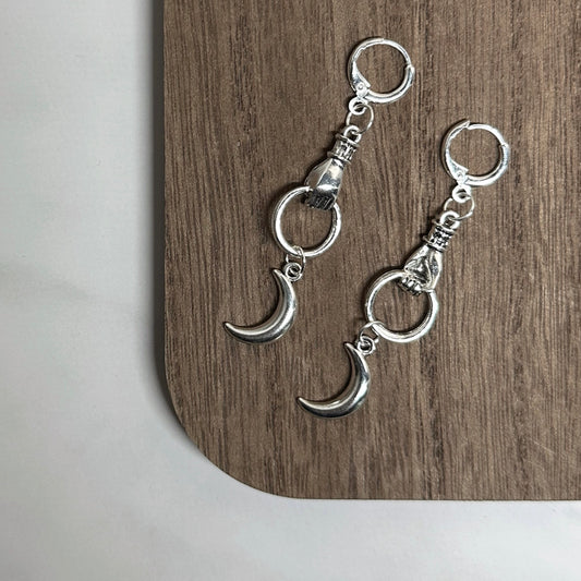 Held Crescent Moon Earrings