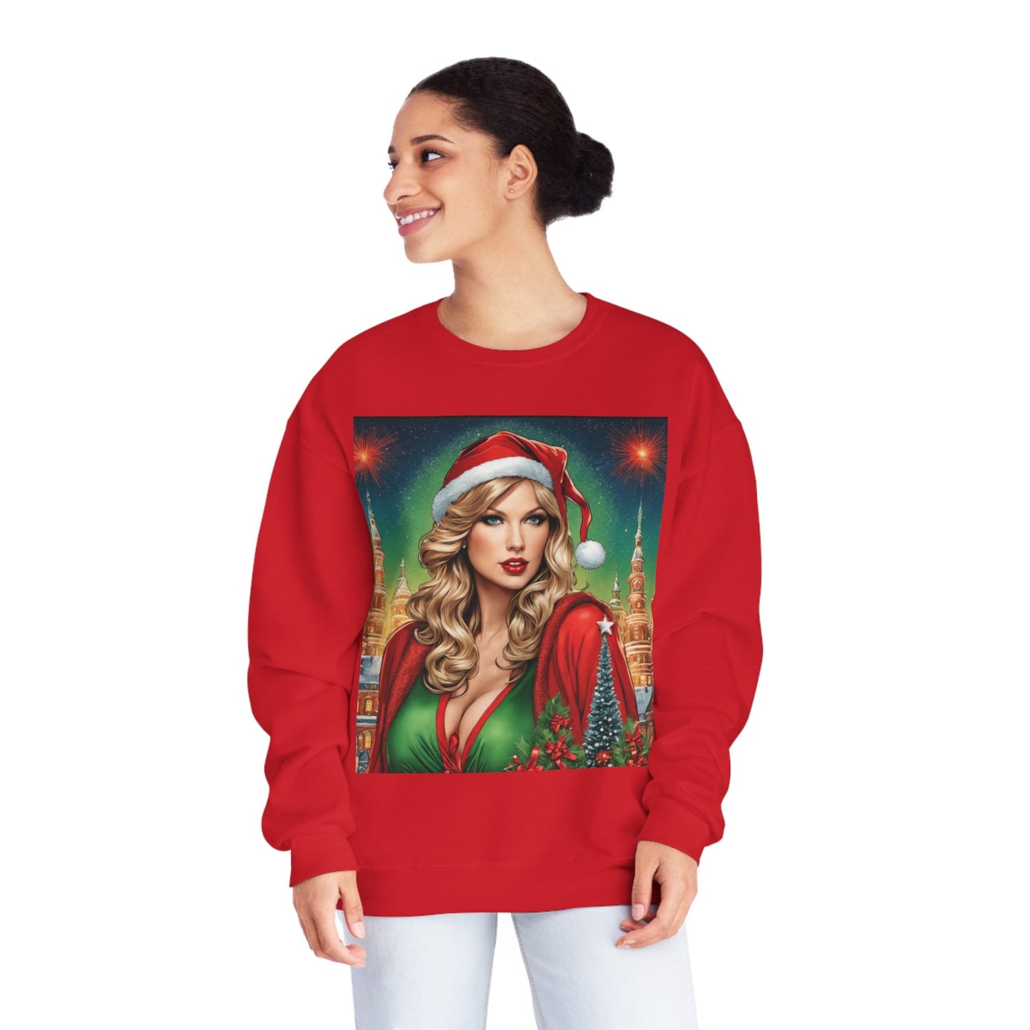 Ugly Swiftmas Sweater Perfect for Christmas Gift for Swiftie Men/Women Green or Red